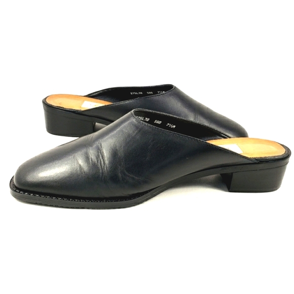 Life Stride Studio, Black Leather Slip On, Square Toe Mules. Women's Size 7.5M - Picture 4 of 12
